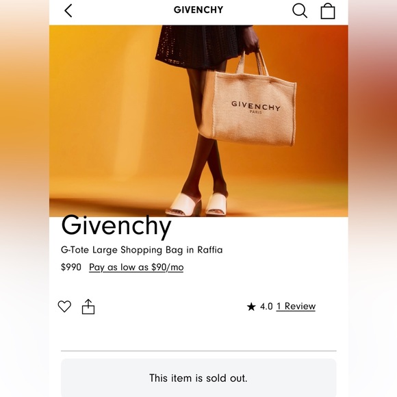 **No Longer for Sale** Givenchy Straw Tote Bag! Color sold out. Org price $990+. - Picture 6 of 6